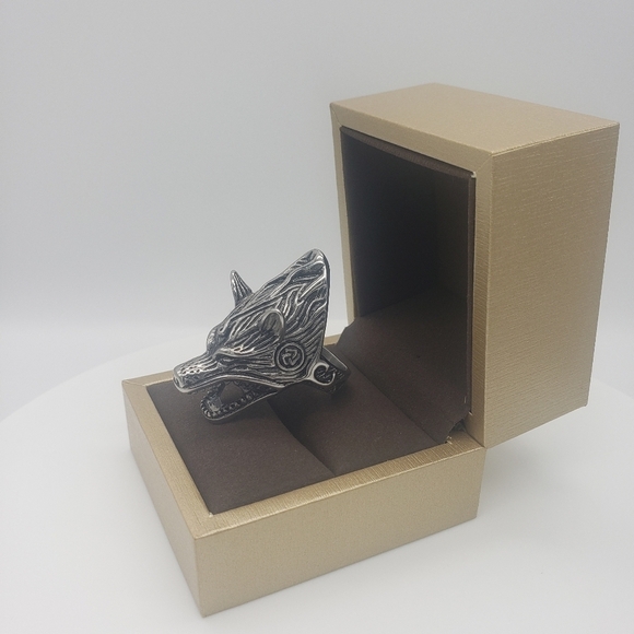 945- Handmade Men's Ring Bottle Opener Wolf NWT - Picture 5 of 10